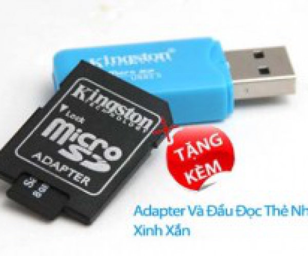 Combo thẻ nhớ Micro SD 8GB + Adapter + Đầu đọc thẻ